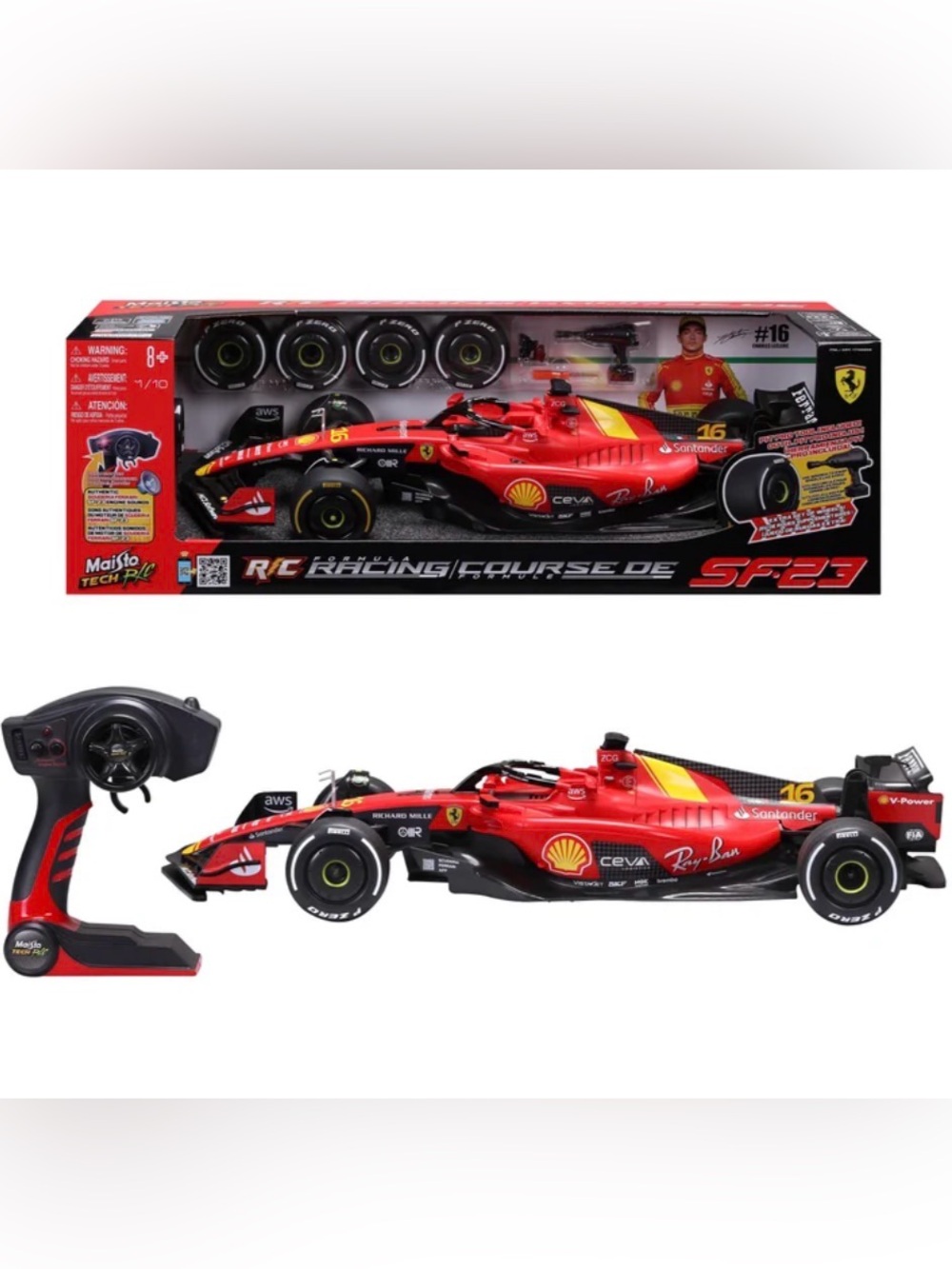 Ferrari Red and Yellow Formula Racing R/C, 1:10 Scale